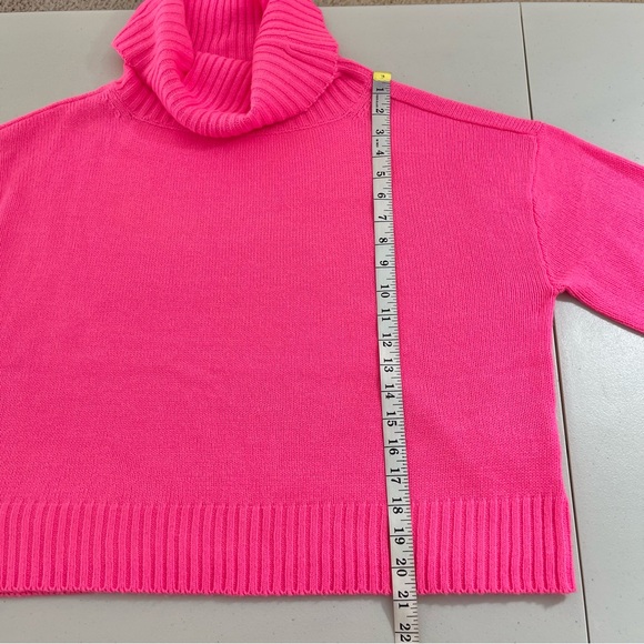 Bar III Hot Pink Cowl Neck Long Sleeve Sweater Women Size XL Cozy Minimalist - Picture 6 of 7